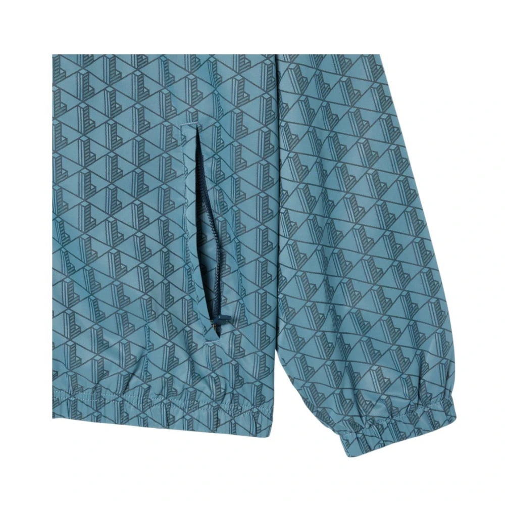 Lacoste Blauwe Monogram Trainingsjack Elegante Stijl Blue Heren