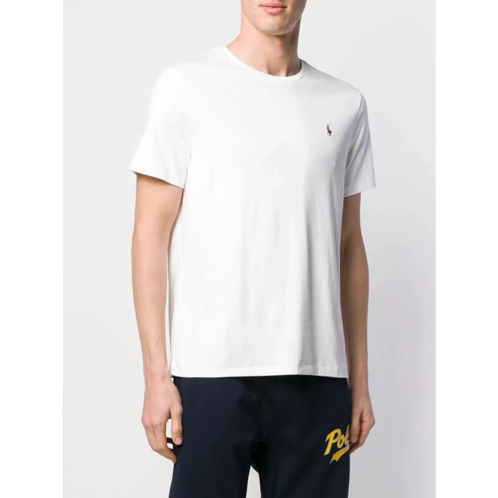 Polo Ralph Lauren Geborduurde Slim Fit Katoenen T-shirt White Heren