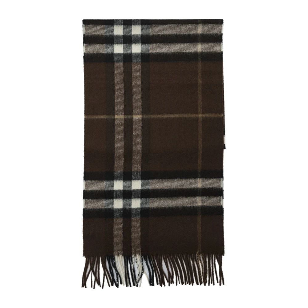 Burberry Donna Marrone - Sciarpa In Cashmere A Quadri - Accessories - One Size - Immagine 6