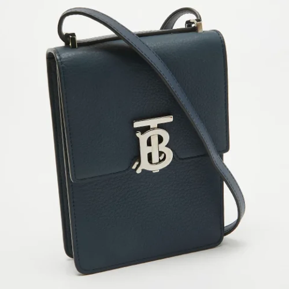 Burberry Vintage Pre-owned Leather shoulder-bags Blue Dames