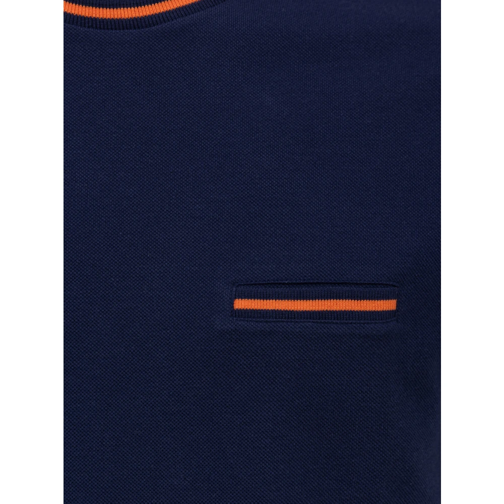 Fendi Blauw T-shirt met oranje details Blue Heren