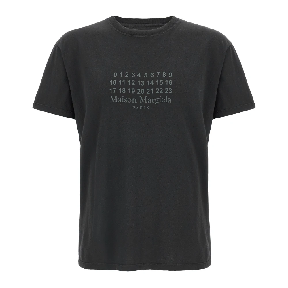 Maison Margiela Women's Black T-Shirts, S, Flamed Cotton T-Shirt