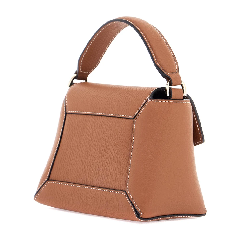 Strathberry Bruin leren mozaïek crossbody tas met gouden knoop Brown Dames