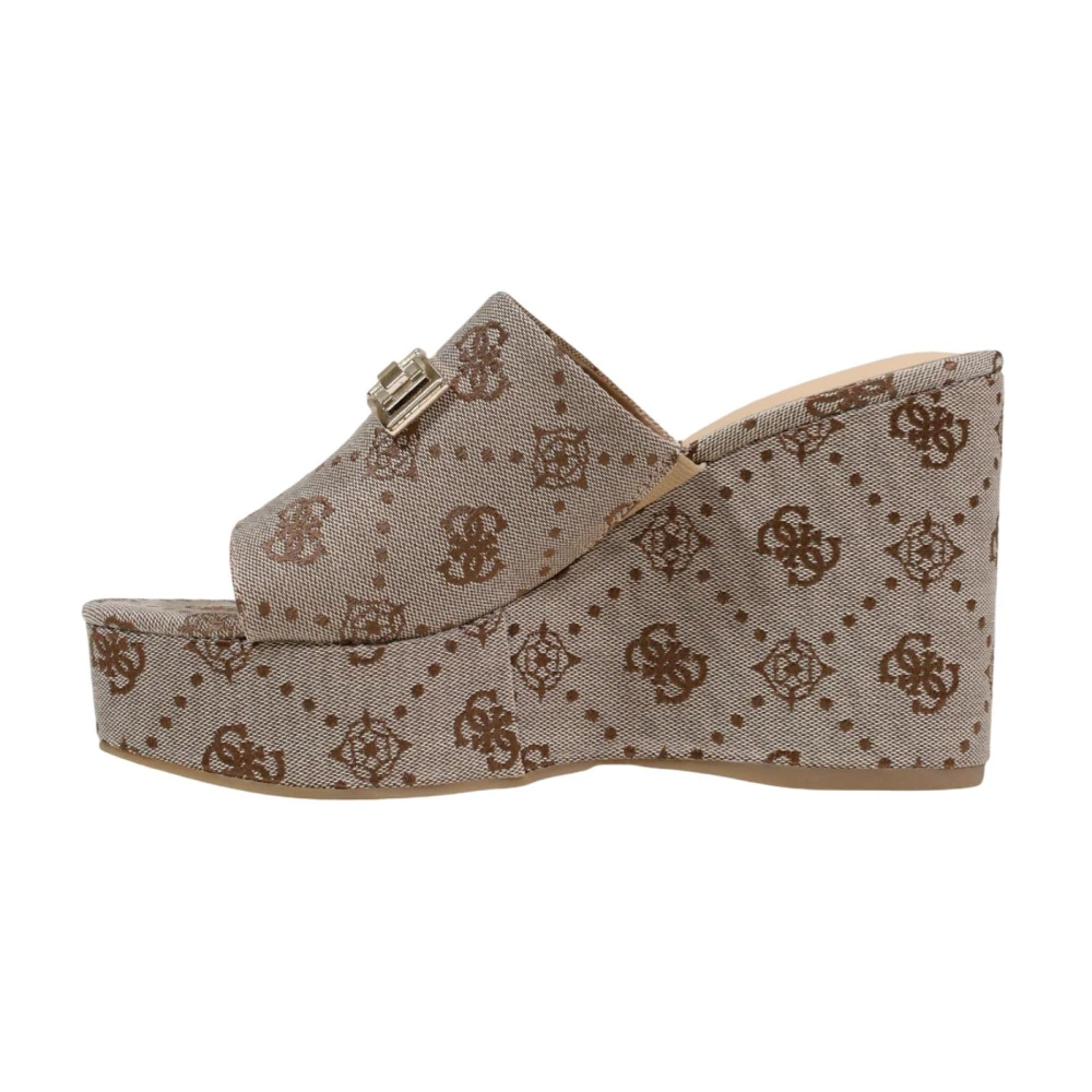 Guess Women's Beige Wedges, 8 Uk, Evenza Wedge Sandal