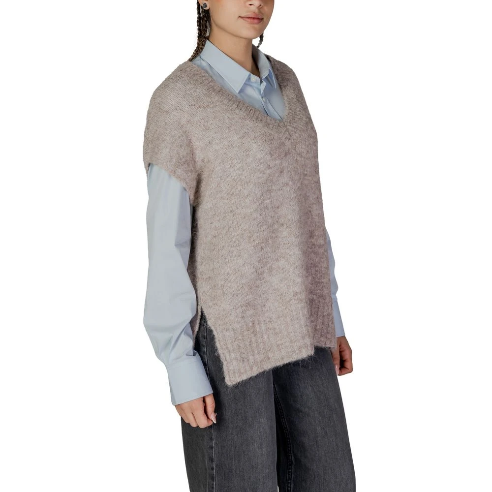 Vero Moda Beige Gerecycled Polyester Sweater Herfst Winter Beige Dames