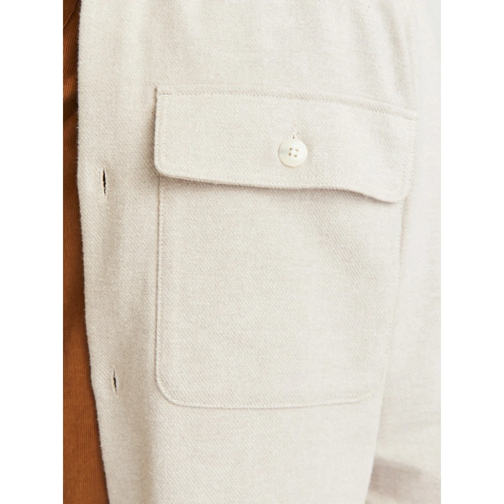 jack & jones Zomer Zand Overshirt Melange Solid Shirt Beige Heren