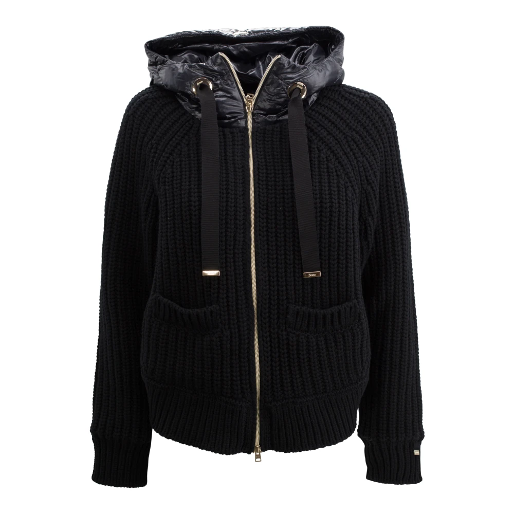 Herno Zwarte wollen bomberjack Black Dames
