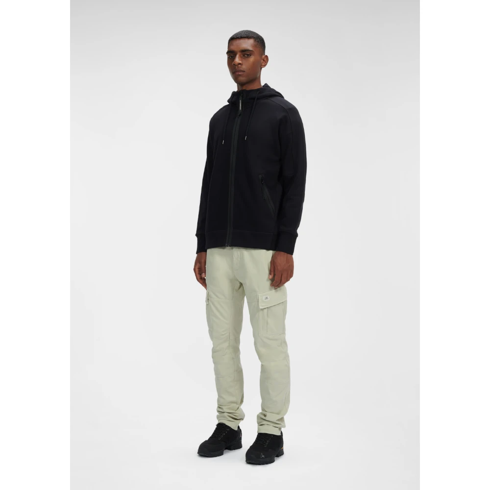 C.P. Company Zwarte rits hoodie met bril Black Heren