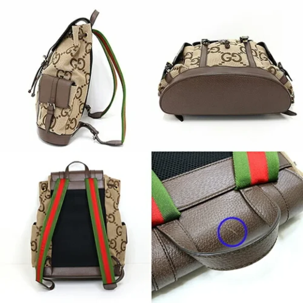 Gucci Vintage Pre-owned Canvas backpacks Beige Dames