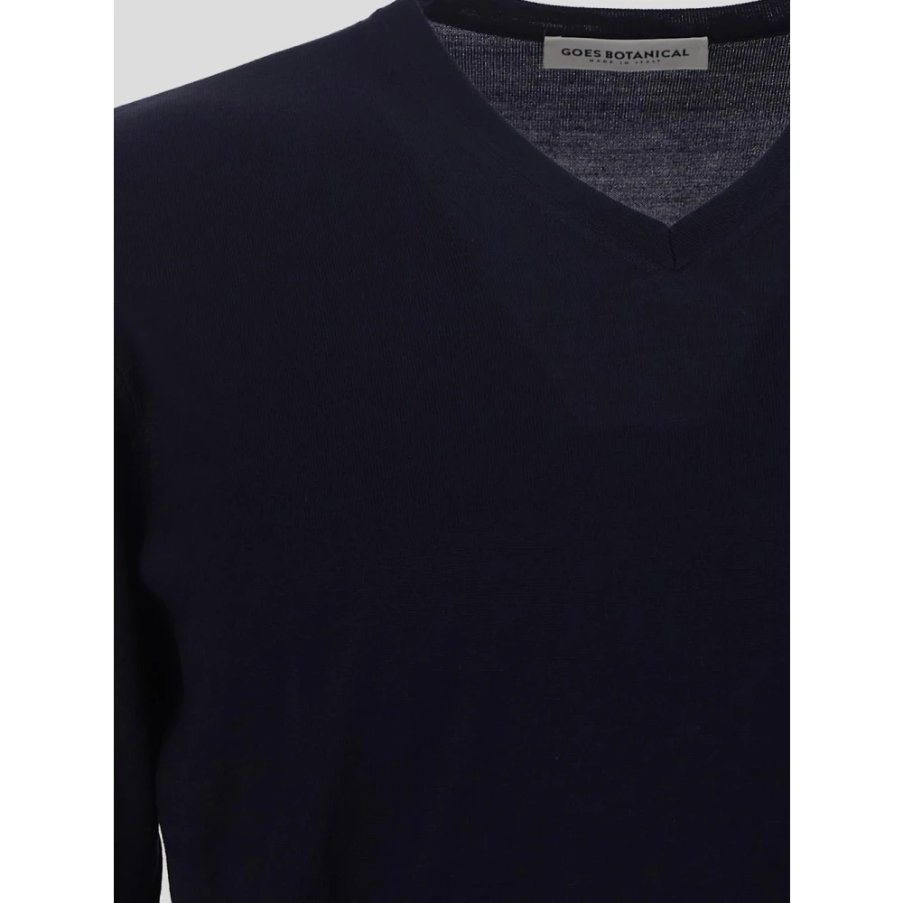 Goes Botanical V-neck Knitwear Blue Heren