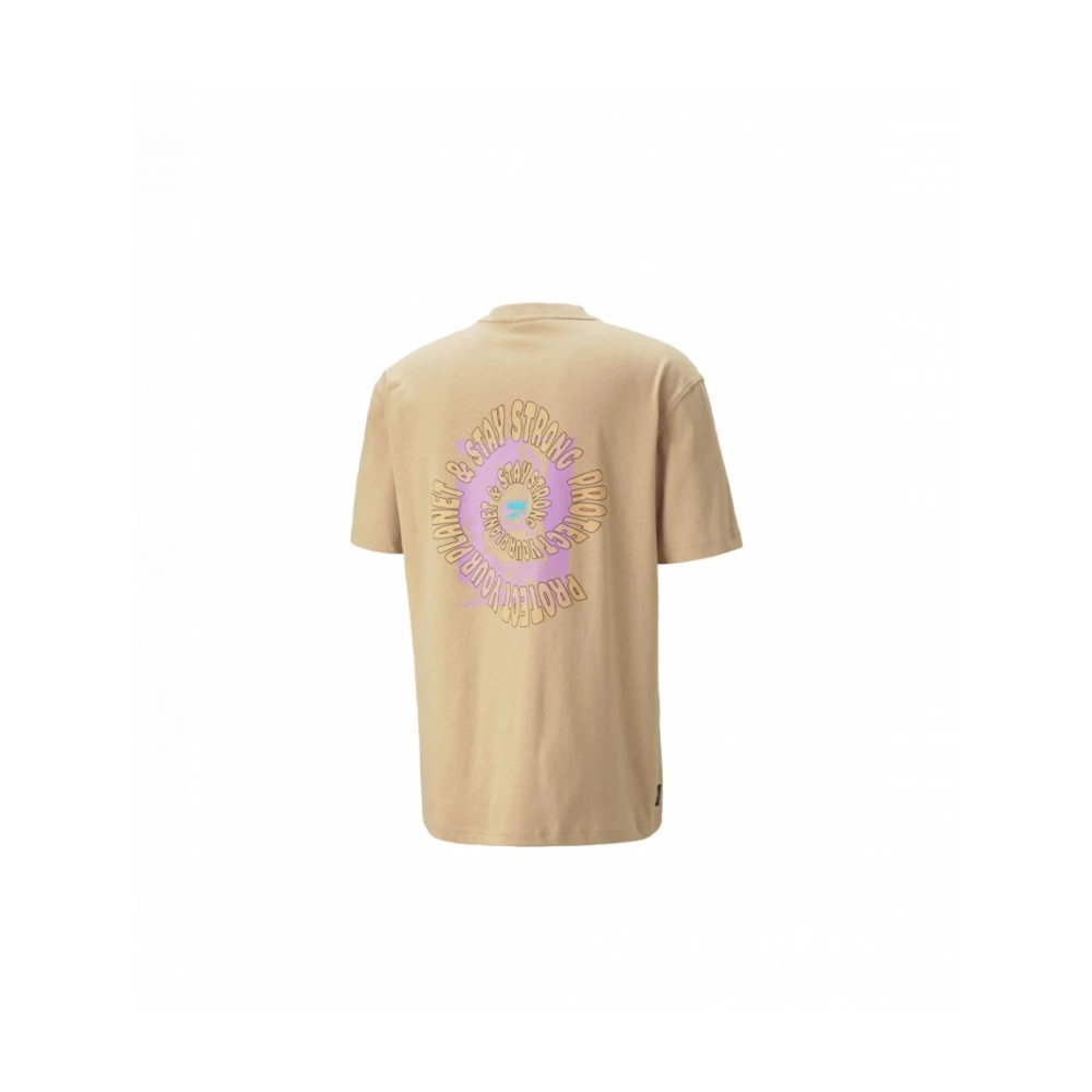 Puma Grafisch Katoenen T-shirt Beige Heren