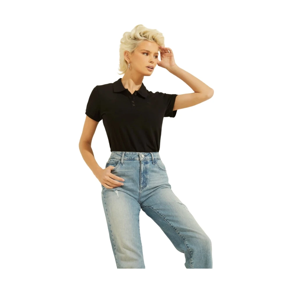 Guess Korte Mouw Polo Black Dames