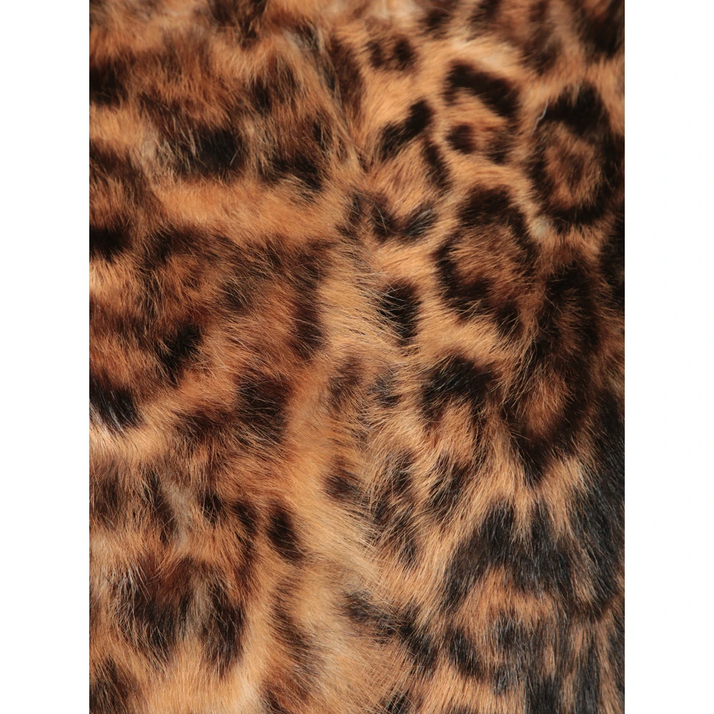 Yves Salomon Luipaardprint Bontjas Brown Dames