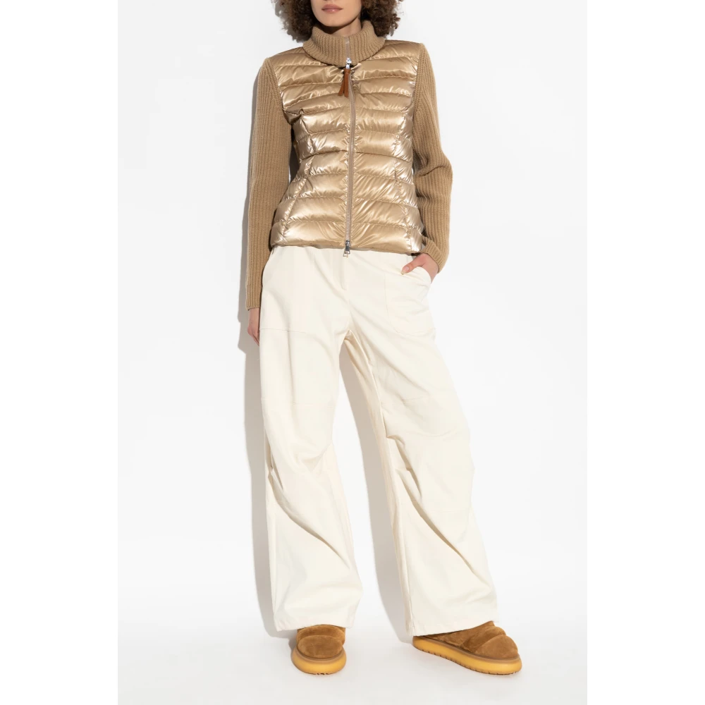 Moncler Vest met gewatteerde voorkant Beige Dames