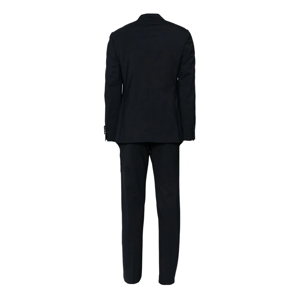 Lardini Navy Blauw Wollen Pak met Peak Revers Blue Heren