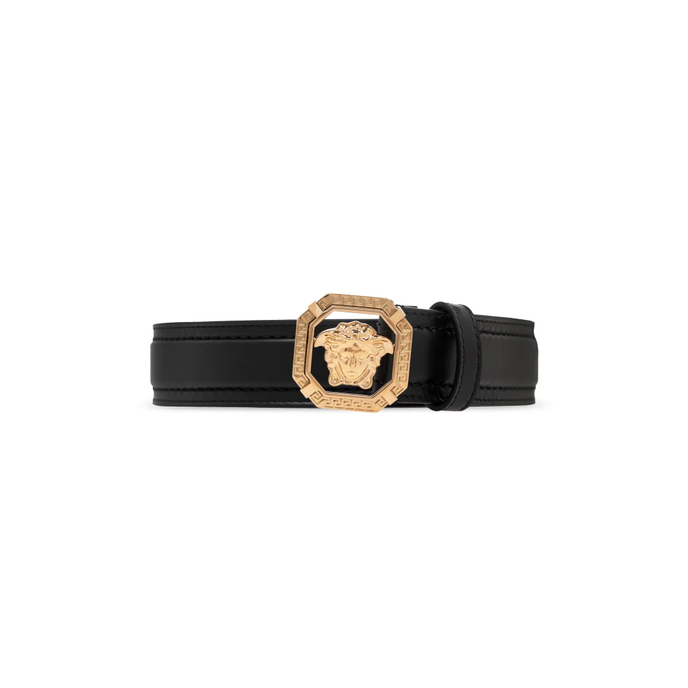 Versace Medusa Zwarte Leren Riem Black Heren