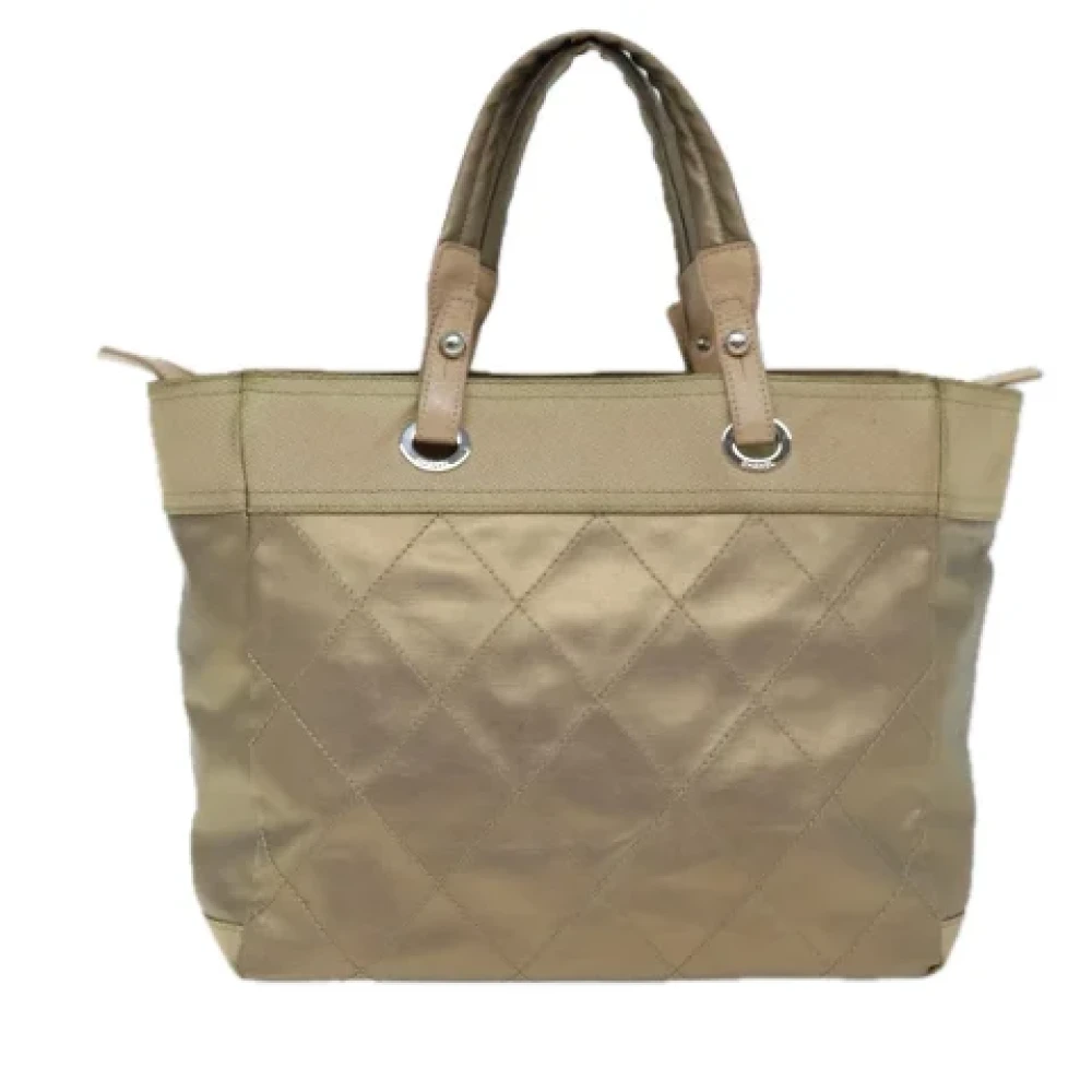 Chanel Vintage Pre-owned Leather totes Beige Dames