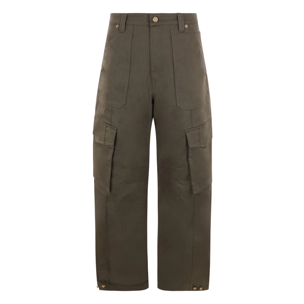 Golden Goose Men's Green Wide Trousers, M, Cargo Trousers