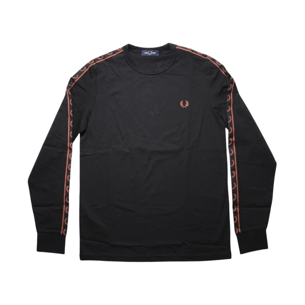 Fred Perry Taped Long Sleeve Tee Black Dames