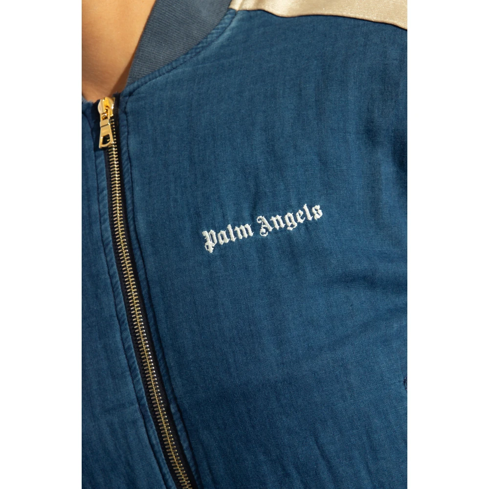 Palm Angels Sweatshirt met logo Blue Dames