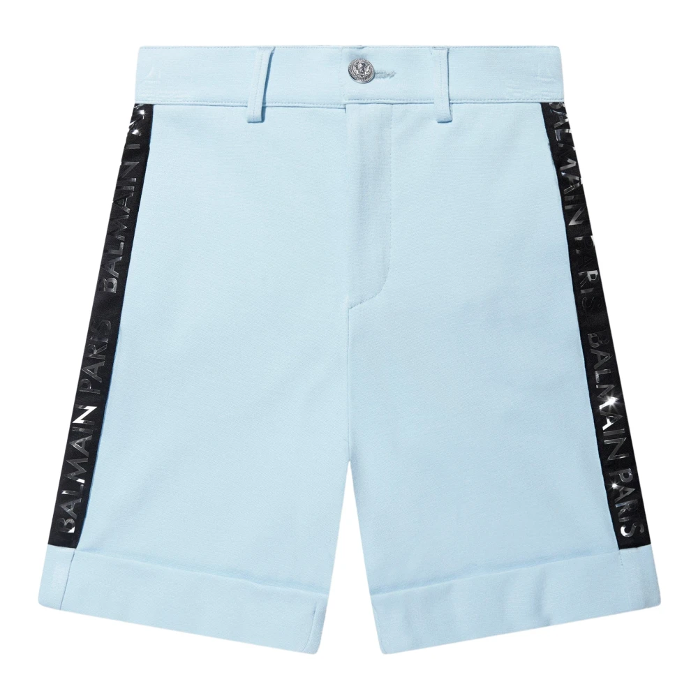 Balmain Blue Suit Shorts With Glitter Detail - Male - Shorts - Blue - 4 Y - Kids