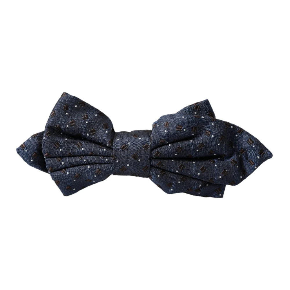 Dolce & Gabbana Marineblauw patroon zijden vlinderdas Blue Heren