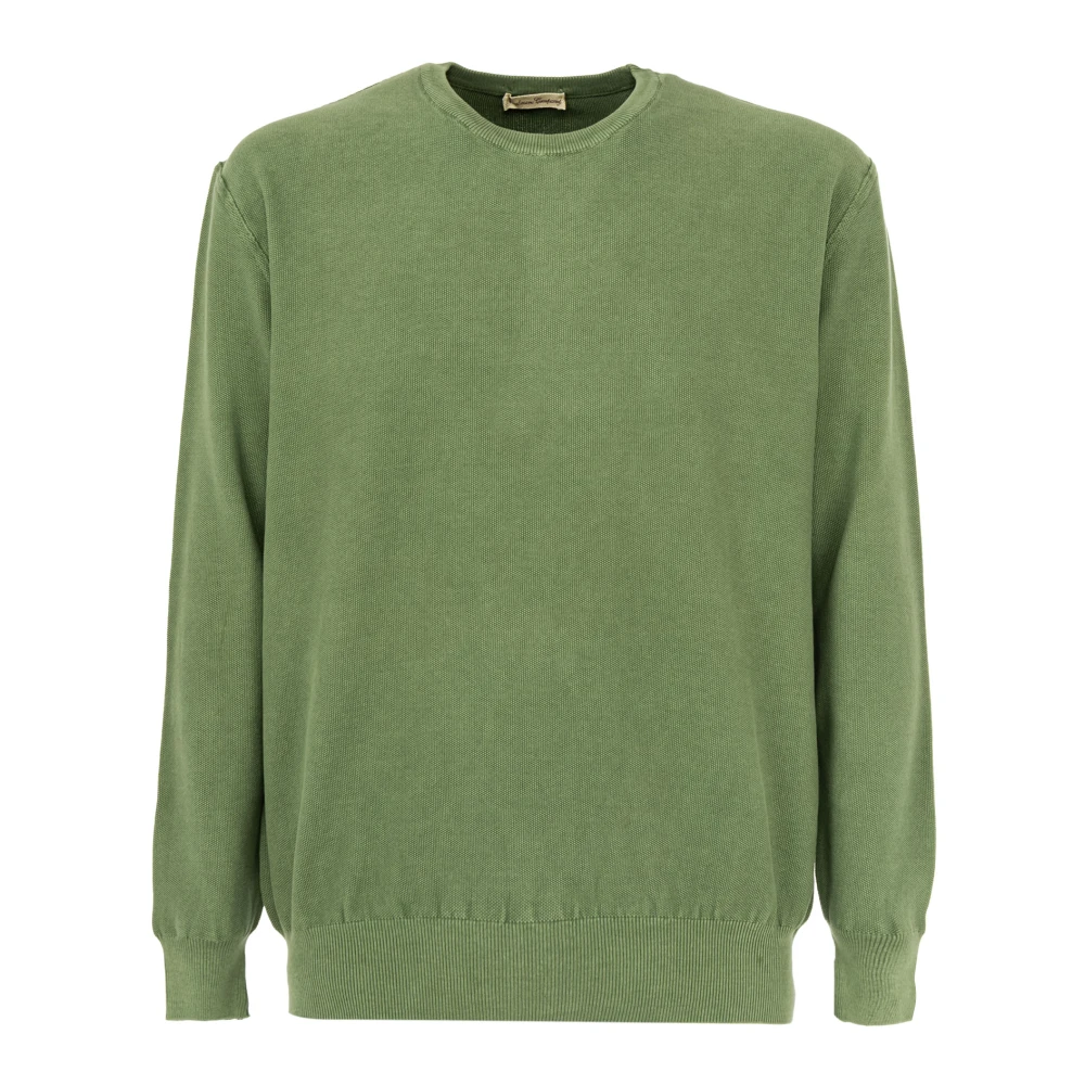Cashmere Company Heren Crew Neck Sweater Green Heren