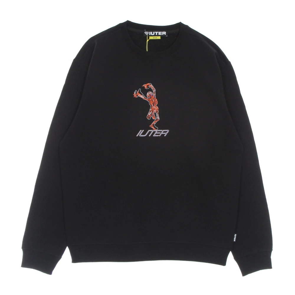 Iuter Zwarte Skeleton Crewneck Sweatshirt Black Heren