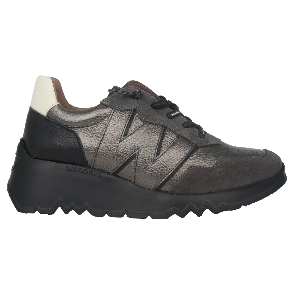 Wonders Trendy Leren Dames Sneaker Dames Schoenen Grijs