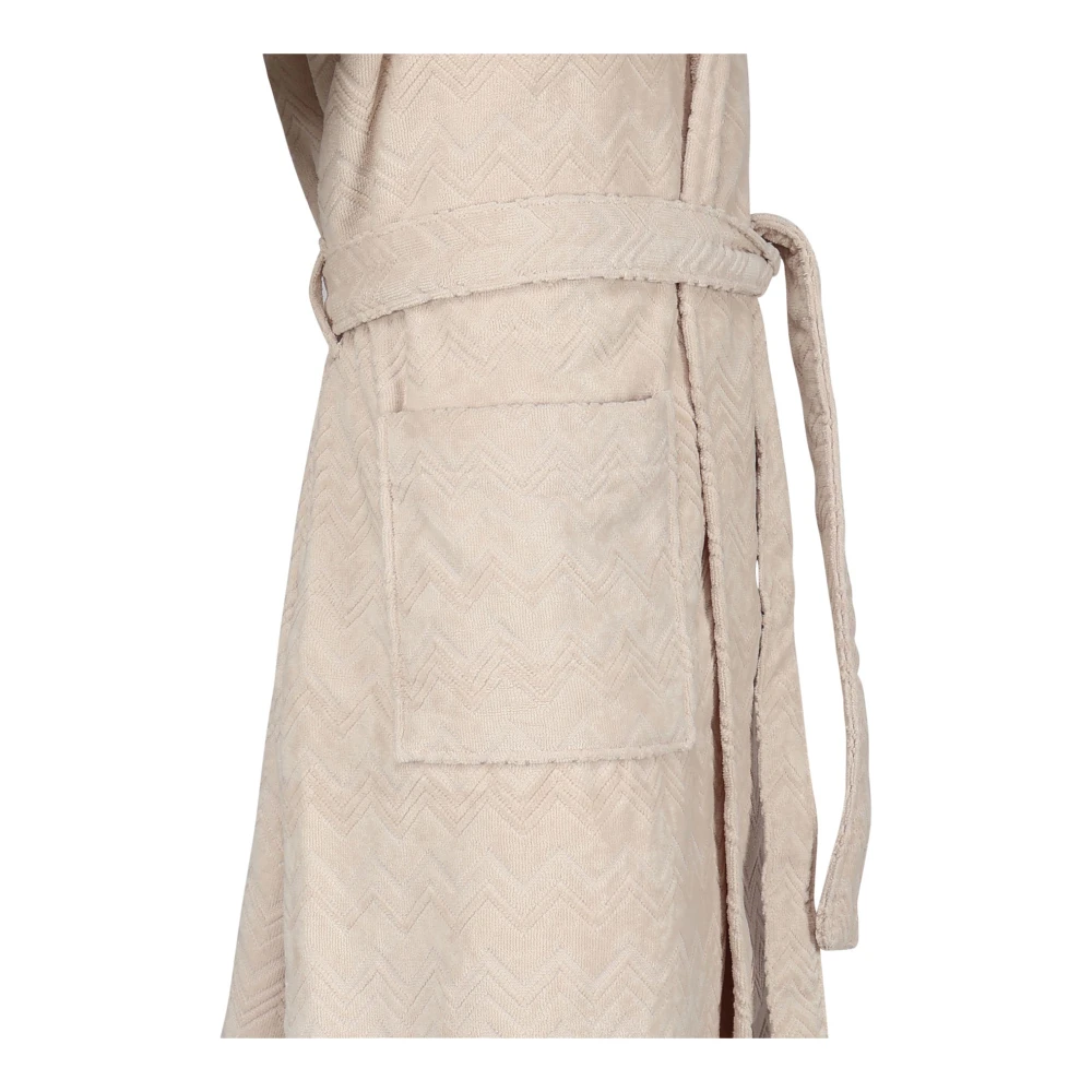 Missoni Home Luxe Terry Badjas met Geïntegreerde Capuchon White Heren