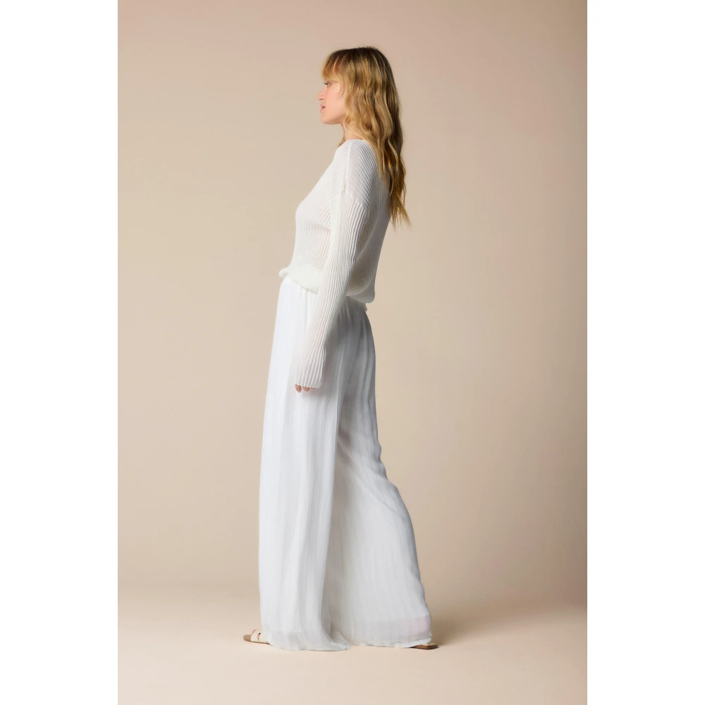 Kocca Stijlvolle Ronde Hals Gebreide Kleding White Dames