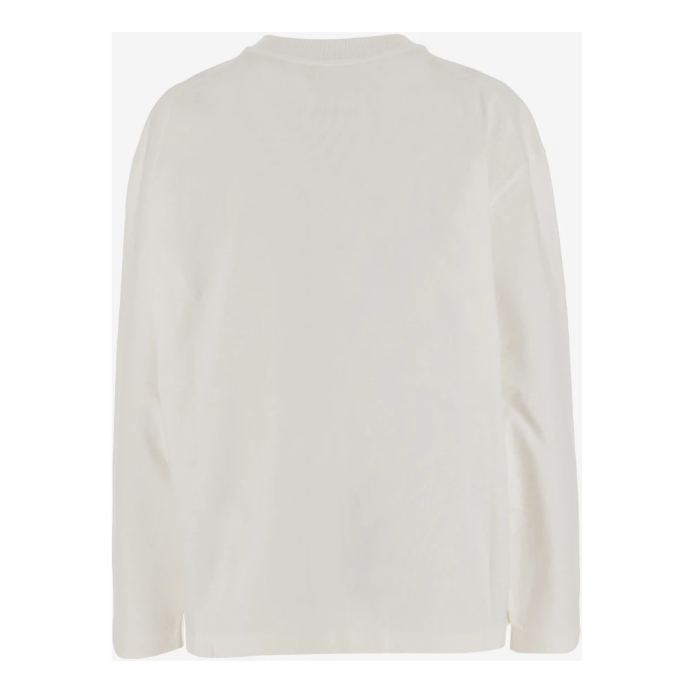 Jil Sander Katoenen Jersey Longsleeve T-shirt White Dames