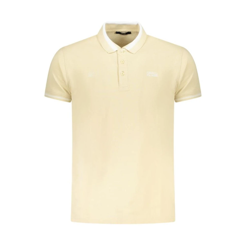 Cavalli Class Men's Beige Polo Shirts, L, Cotton Polo Shirt