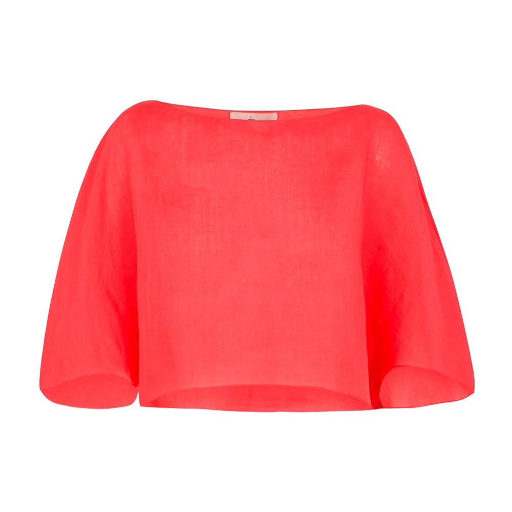 Cortana Women's Red Ramie Top - Blouses - L - Blouses & Shirts