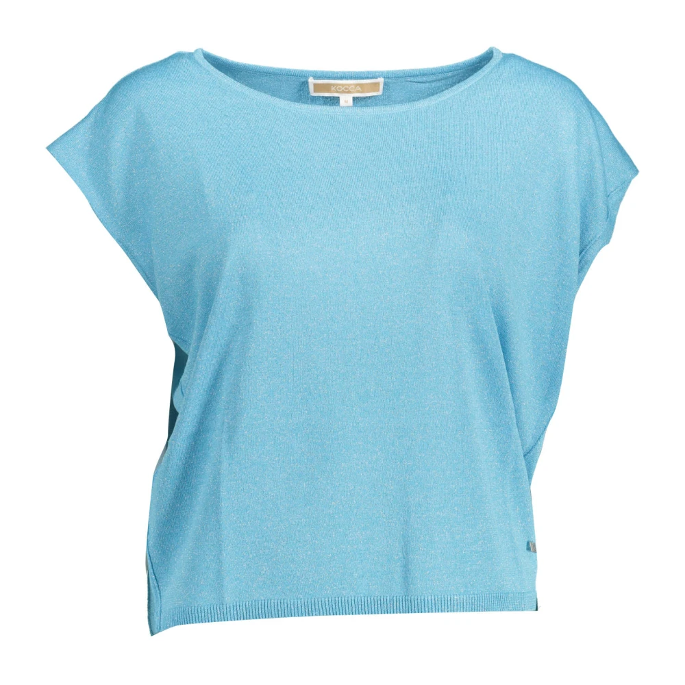 Kocca Blue Sleeveless T-Shirt Boat Neck Logo - Female - Round-Neck Knitwear - S - Knitwear