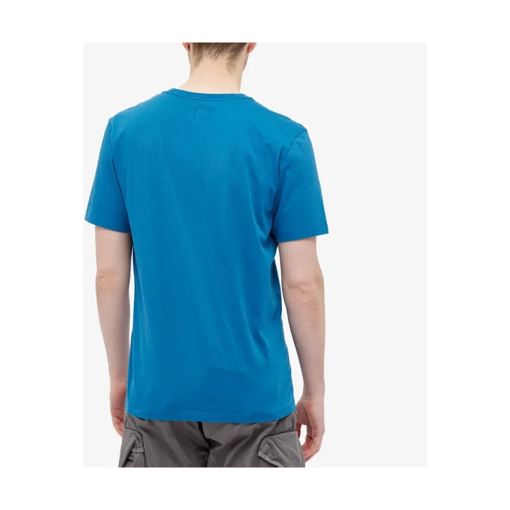 C.P. Company Lyons Blue Small Logo T-Shirt Blue Heren