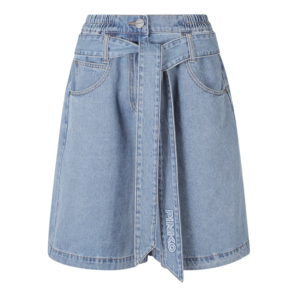 Pinko Women's Blue Denim Skirts, W27, Ballo Bermuda
