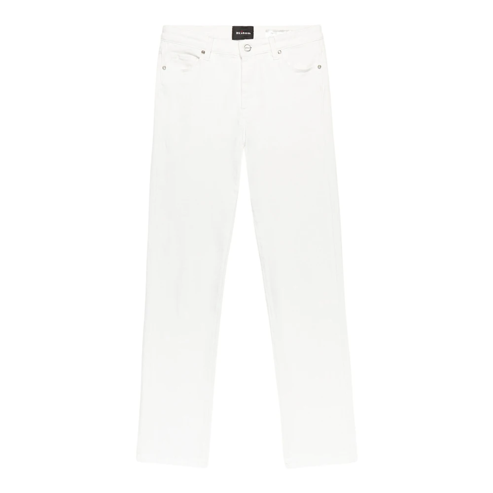 Kiton Witte Stretch Jeans van Denim White Dames