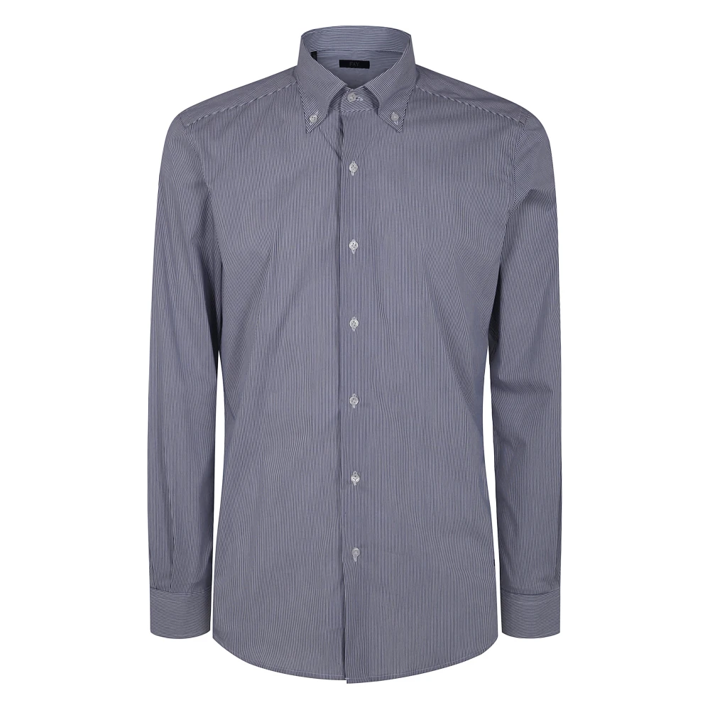 Fay Casual Knoopshirt Blue Heren