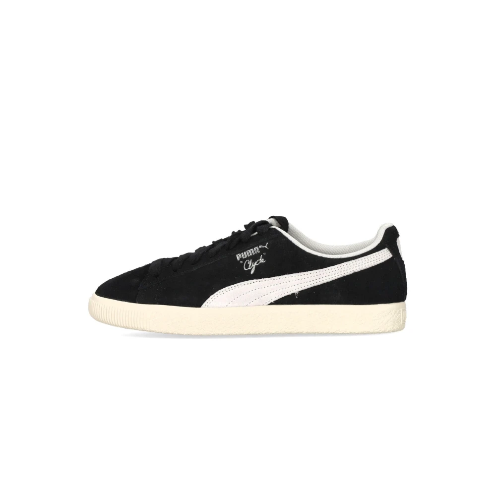 PUMA Clyde Hairy Suede Låg Sko Svart/Ivory Black, Herr