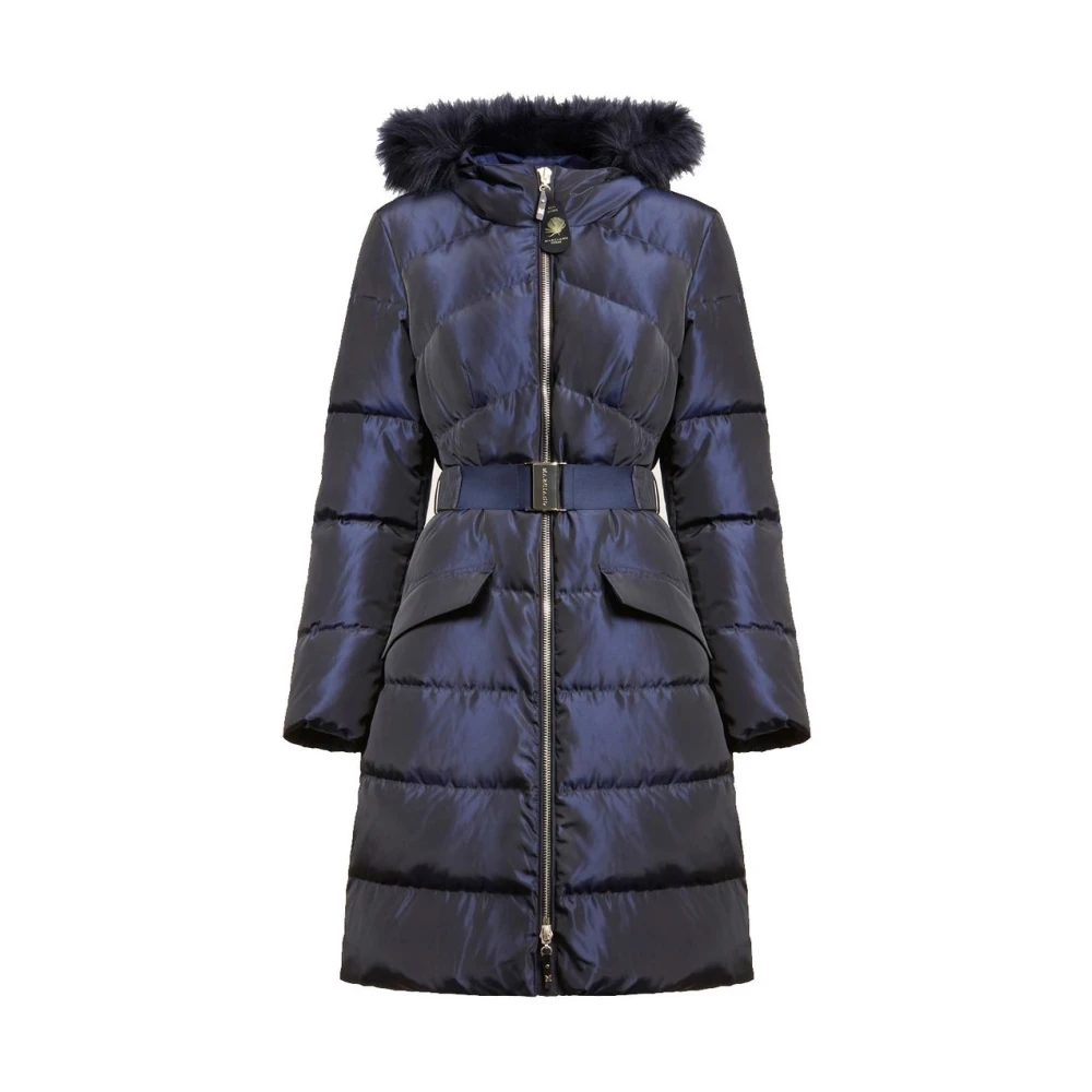 Guess Lange Puffer Jas Blue Dames