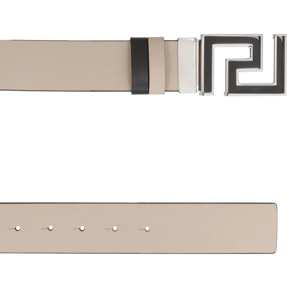 Versace Omkeerbare leren Riem Beige Heren