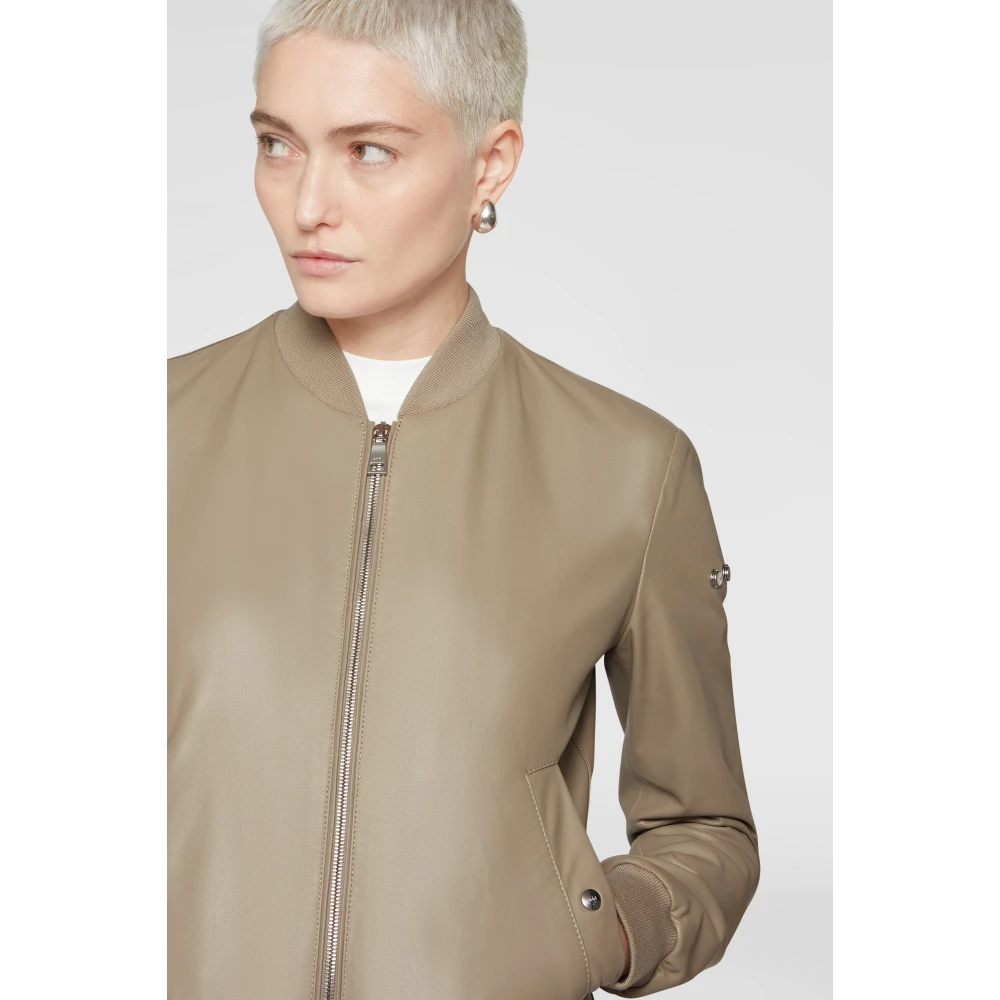 add Leren Bomber Beige Dames