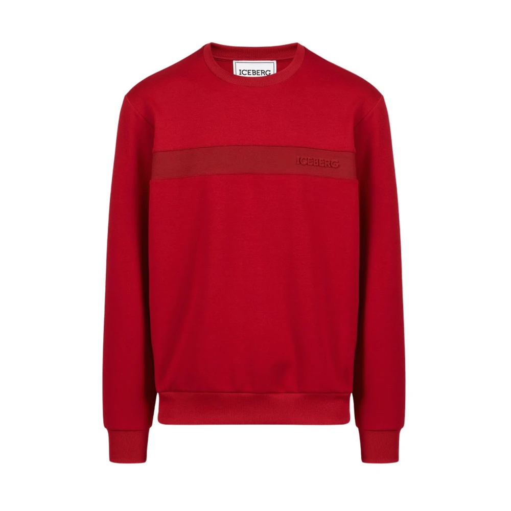 Iceberg Sweatshirt met ronde hals en logo Red Heren