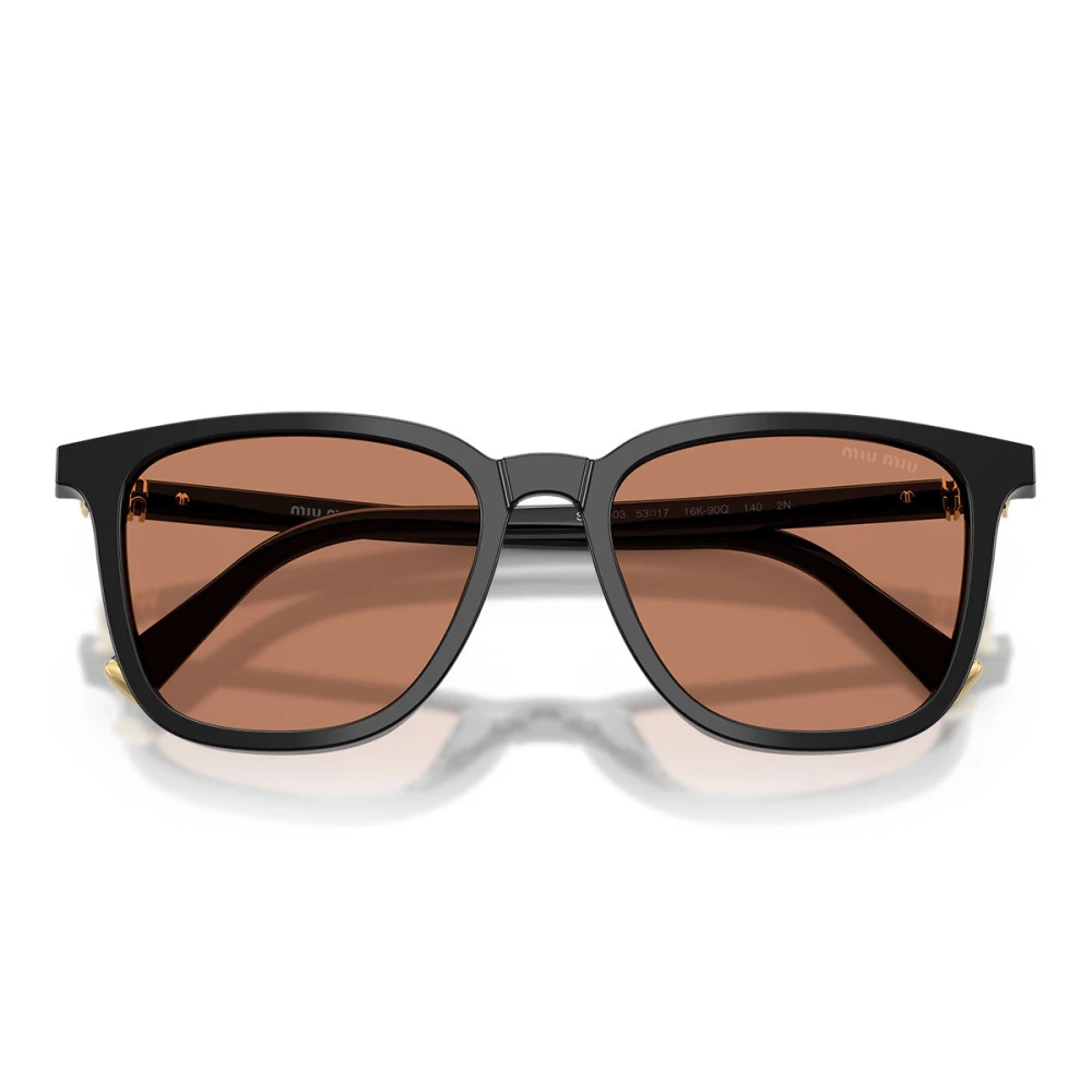 Miu Miu Woman Sunglass MU B03S - Frame color: Black, Lens color: Brown - Image 4