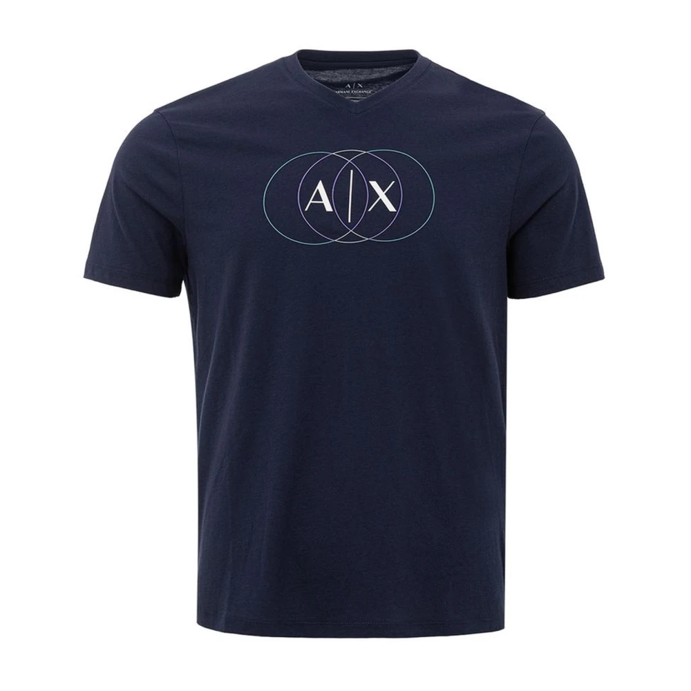 Armani Exchange Blauw Katoenen T-Shirt Klassiek Crew Neck Blue Heren