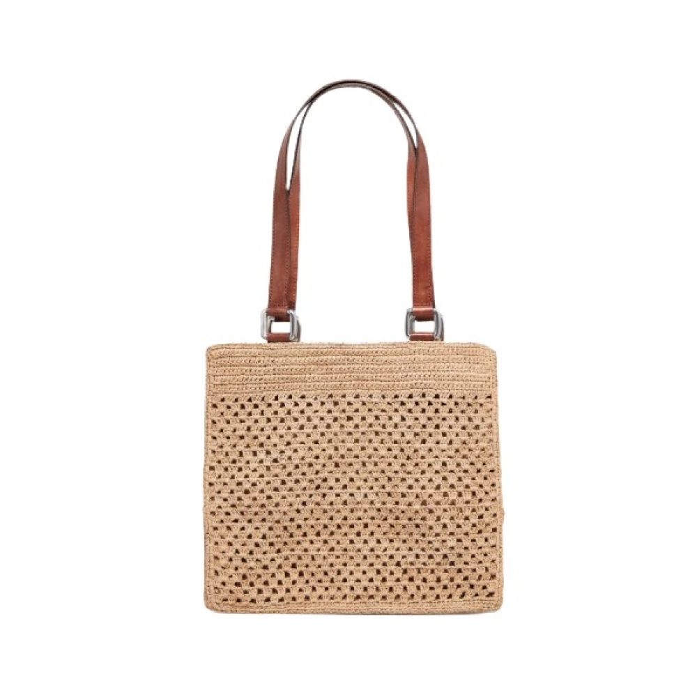 Ibeliv Handgemaakte Gehaakte Raffia Tas Irina Brown Dames