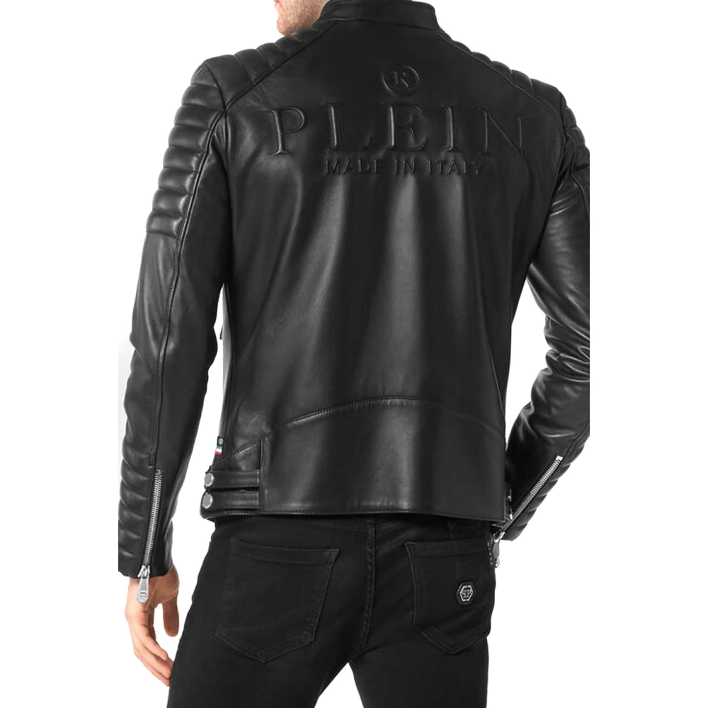 Philipp Plein Zwarte Jassen voor Mannen Aw23 Black Heren