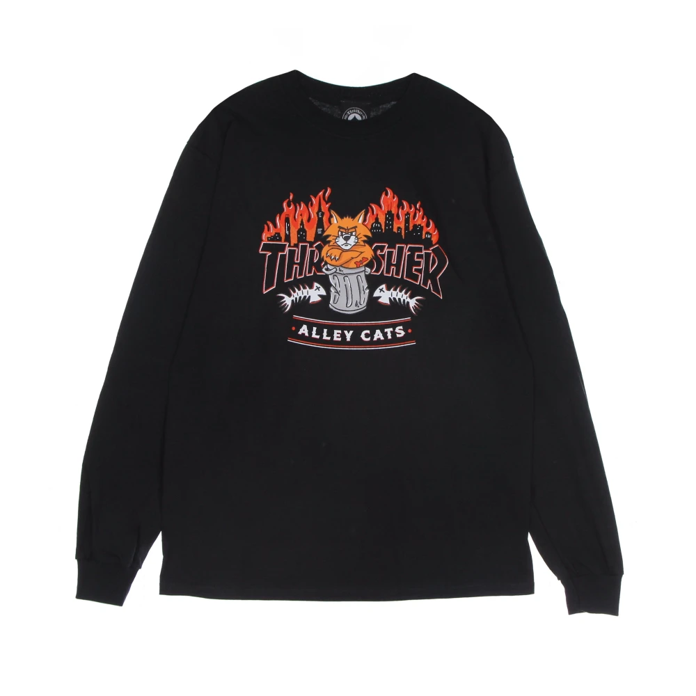 Thrasher Zwarte longsleeve ronde hals T-shirt Black Heren