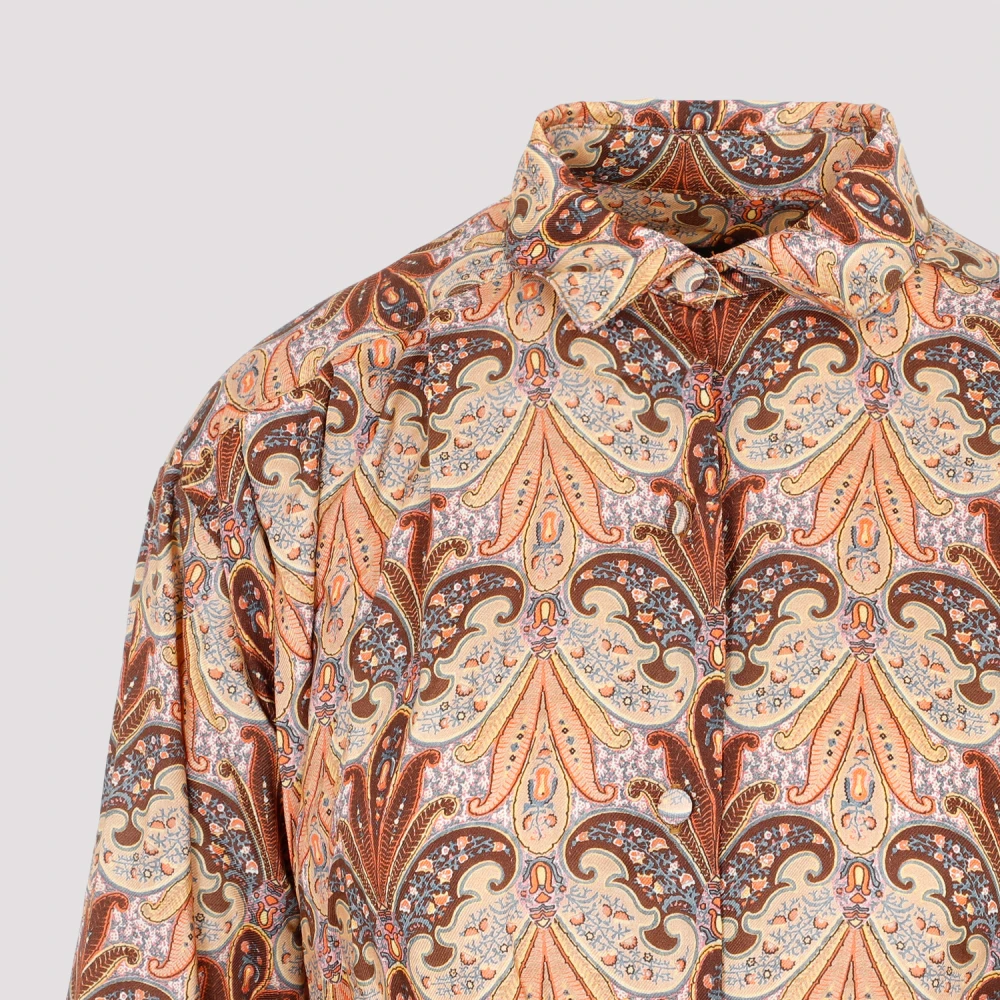 ETRO Bruine Bedrukte Overhemdjurk Aw23 Multicolor Dames